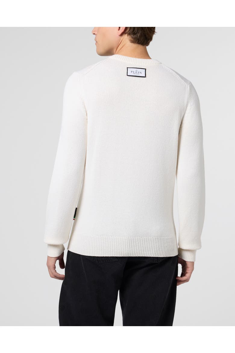 Round Neck Pullover Wind Rose Men, Alternate, color, OffWhite