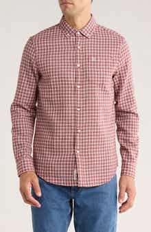Waffle Check Button-Down Shirt