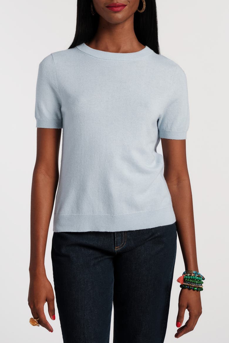 Jo Knit T Wool/Cotton/Cashmere Blend, Main, color, Light Blue