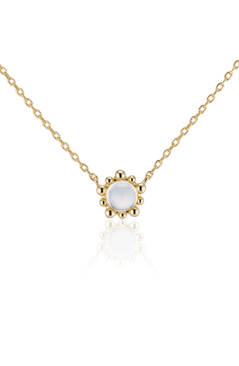 House of Frosted White Topaz Flower Pendant Necklace, Main, color, Gold