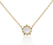 House of Frosted White Topaz Flower Pendant Necklace
