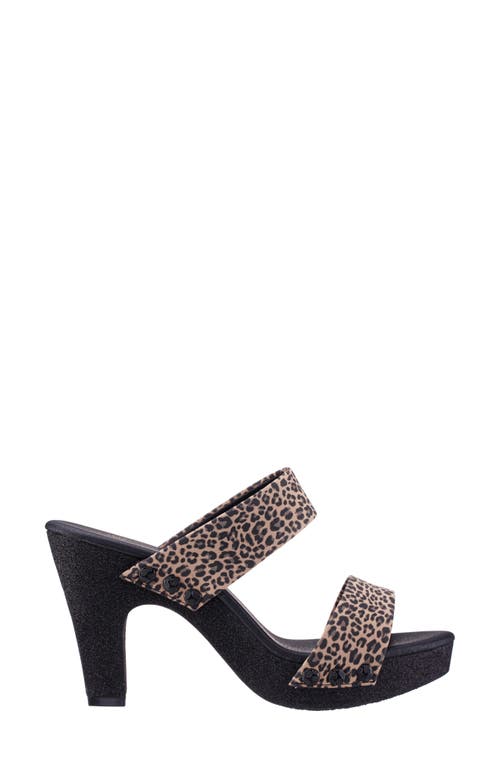 Nina Vegas Platform Slide Sandal In Cheetah