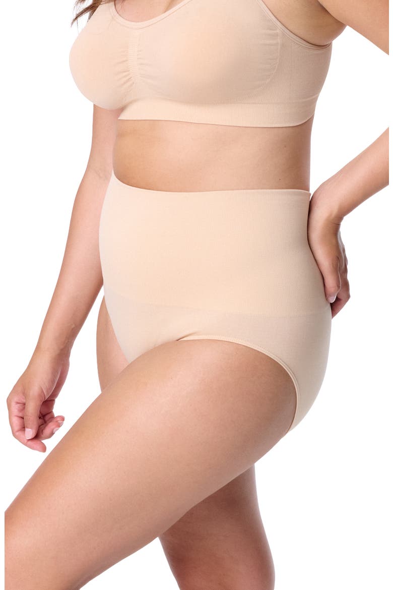 Motherhood Women's Maternity Seamless Postpartum Shaper Panty with Belly Support, 2-Pack, Alternate, color, Black and Oat