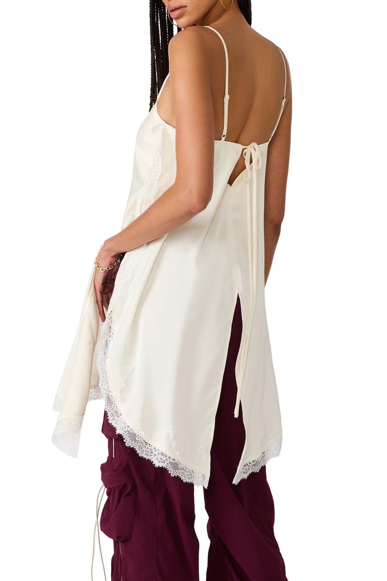 Margan Lace Trim Asymmetrical Hem Camisole, Alternate, color, CREAM