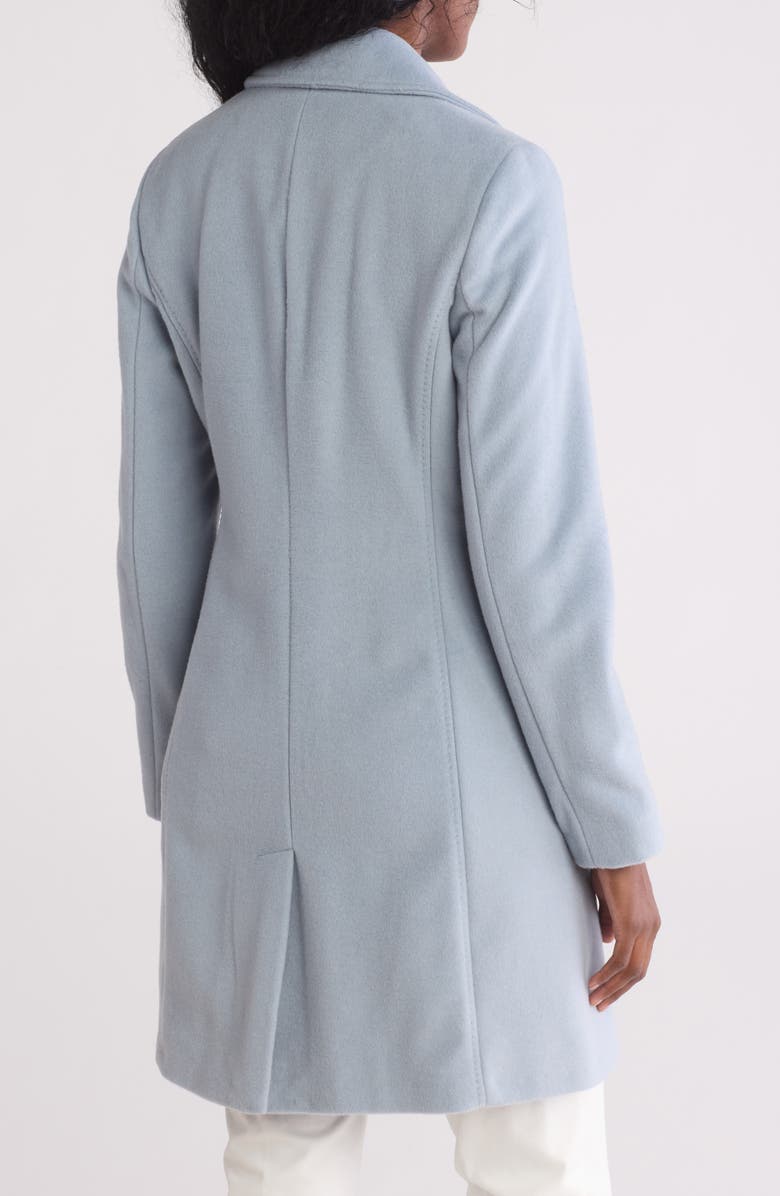Calvin Klein Notch Wool Blend Coat, Alternate, color, Chambray