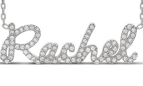 Shymi Script Name Necklace In Silver