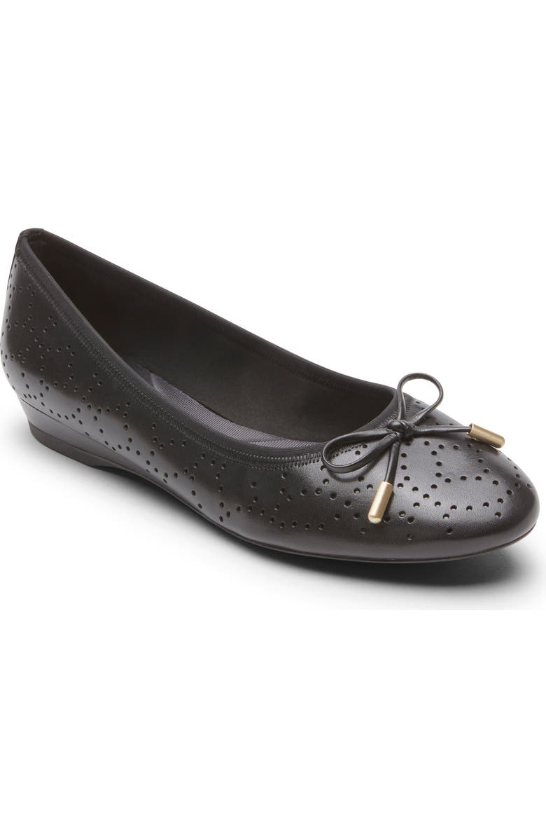 Rockport Shea Perforated Tie Flat, Main, color,