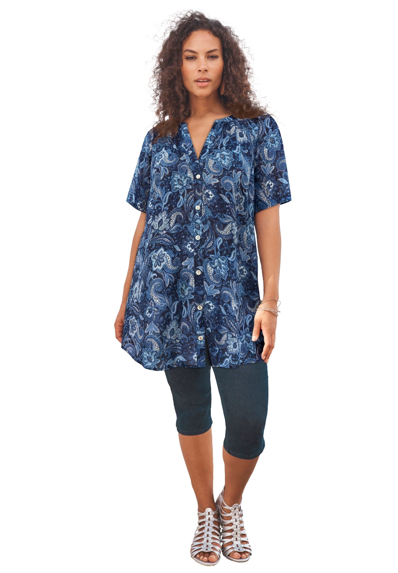 NAVY PAISLEY FLORAL PRINT