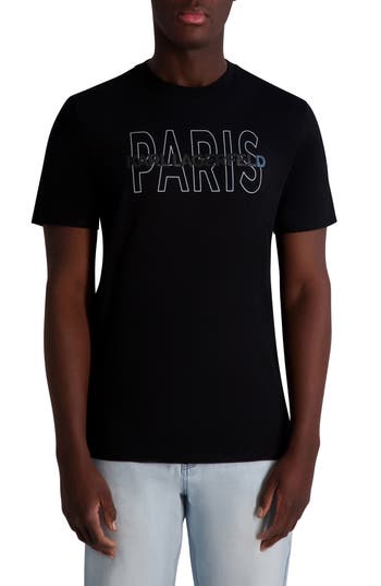 Karl Lagerfeld Paris Paris Cotton Graphic T-shirt In Black