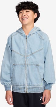 Nike Kids' Sportswear Denim Hooded Zip-Up Jacket