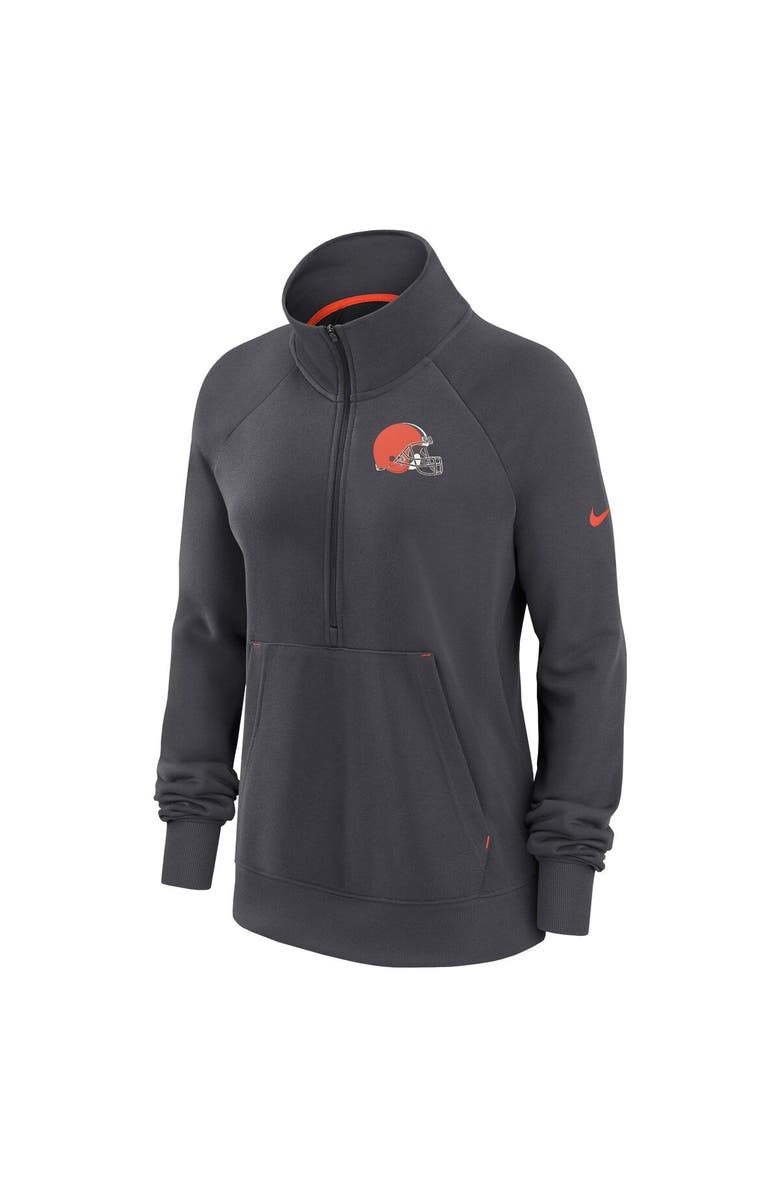 Nike Women's Nike Charcoal Cleveland Browns Premium Raglan Performance Half-Zip Sweatshirt, Alternate, color, 