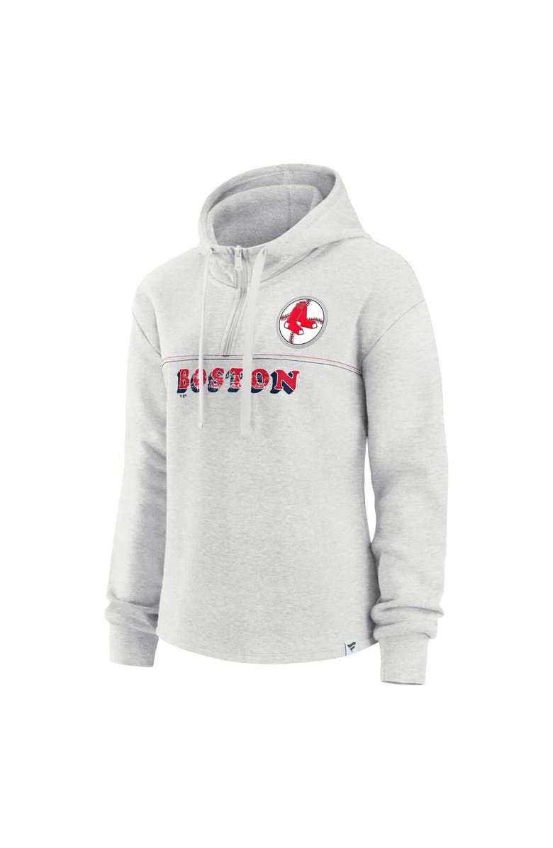 FANATICS Women's Fanatics Oatmeal Boston Red Sox True Classics Legacy Quarter-Zip Hoodie, Alternate, color, 
