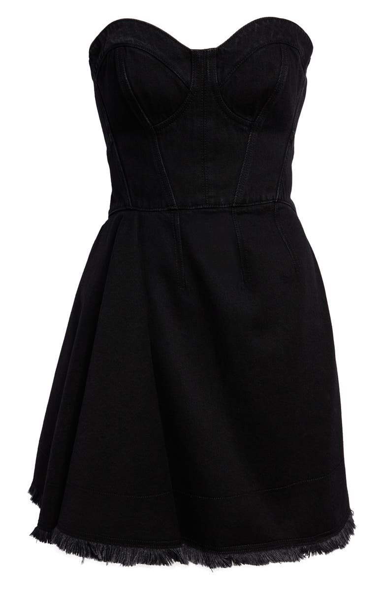 McQueen Sleeveless Denim Minidress, Alternate, color,