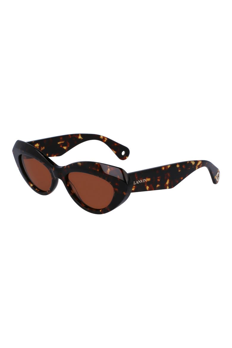 53mm Cat Eye Sunglasses, Alternate, color, DARK HAVANA