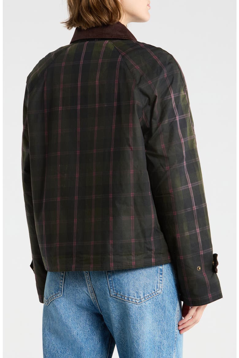 Luna Wax Plaid Mixed Media Jacket, Alternate, color, OLIVE PLAID
