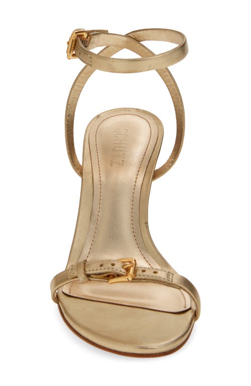 Schutz Aurora Mid Ankle Strap Sandal In Gold