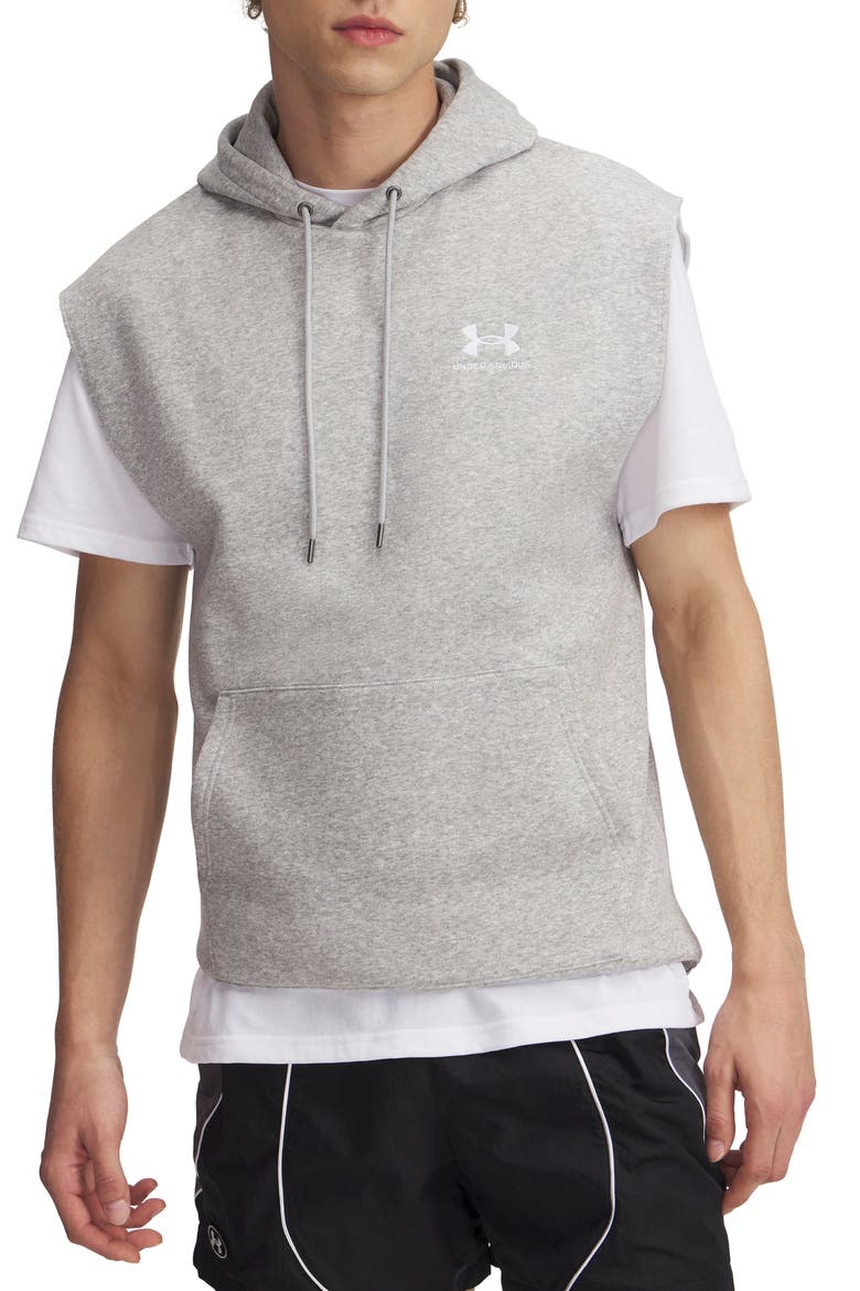 Icon Fleece Sleeveless Hoodie, Main, color, MOD GRAY LIGHT HEATHER
