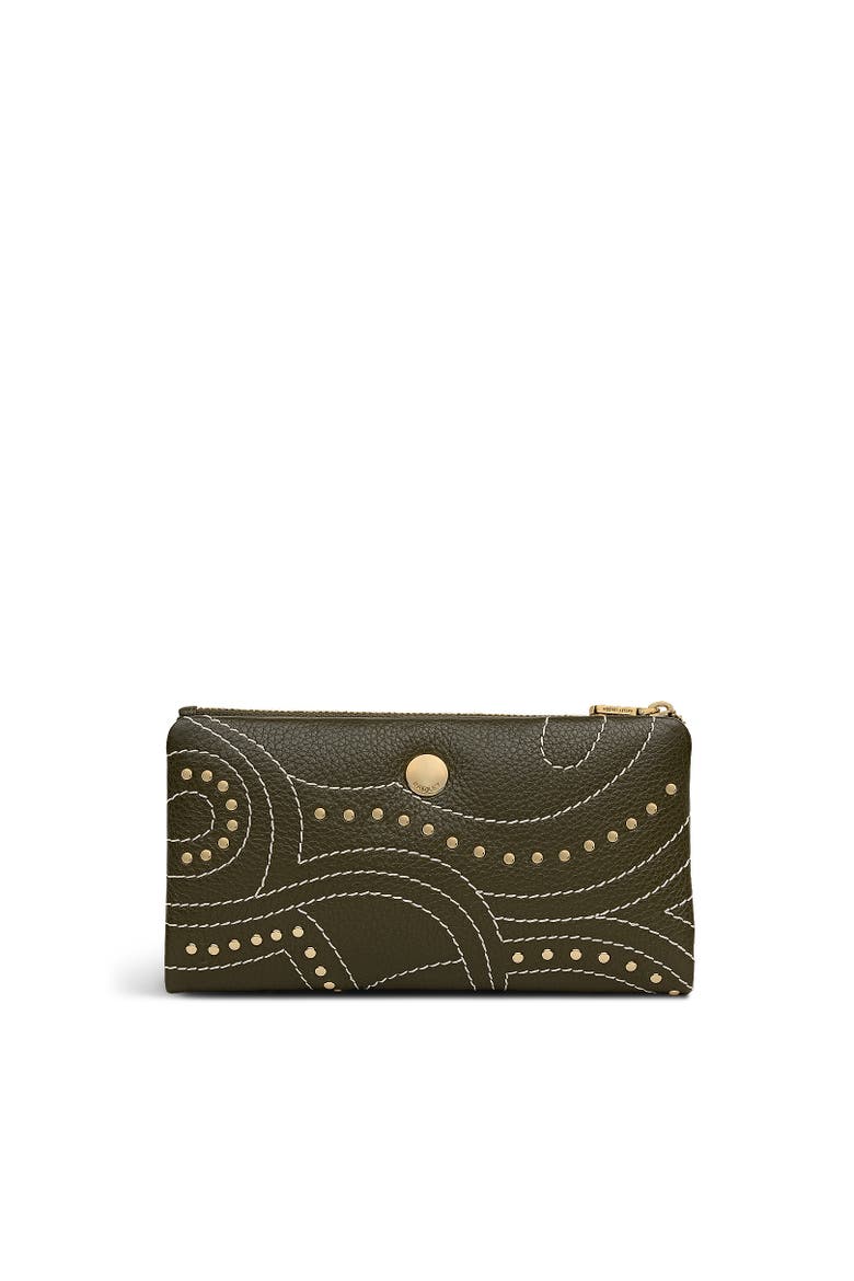 Mallow Street - Stud Large Bifold Wallet, Main, color, Pine Needle