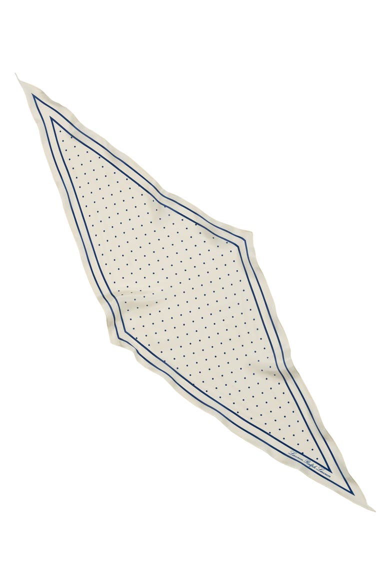 Dot Silk Diamond Scarf, Main, color, WHITE