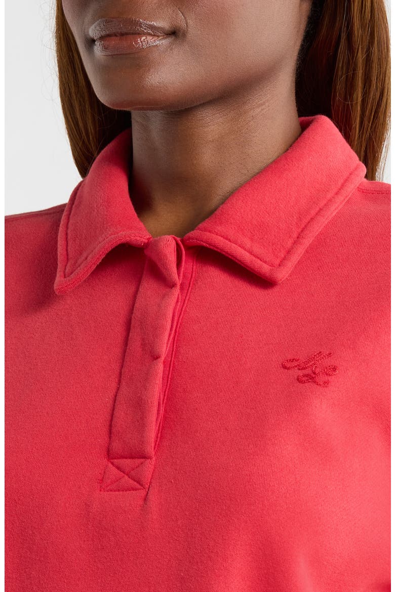 Cloud 9 Cotton Blend Fleece Polo Sweatshirt, Alternate, color, WASHED RED