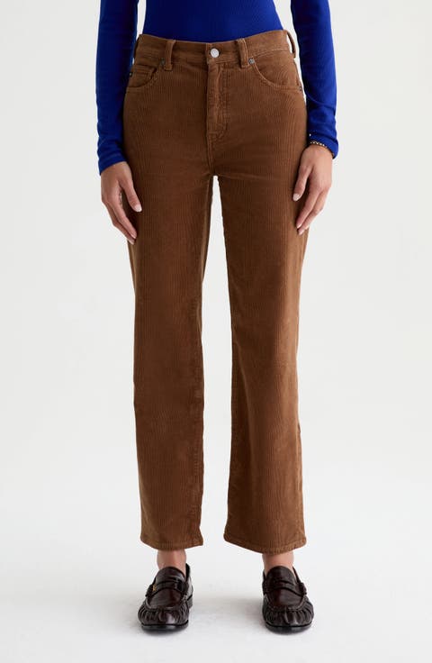 Brinley Mid Rise Straight Leg Corduroy Jeans