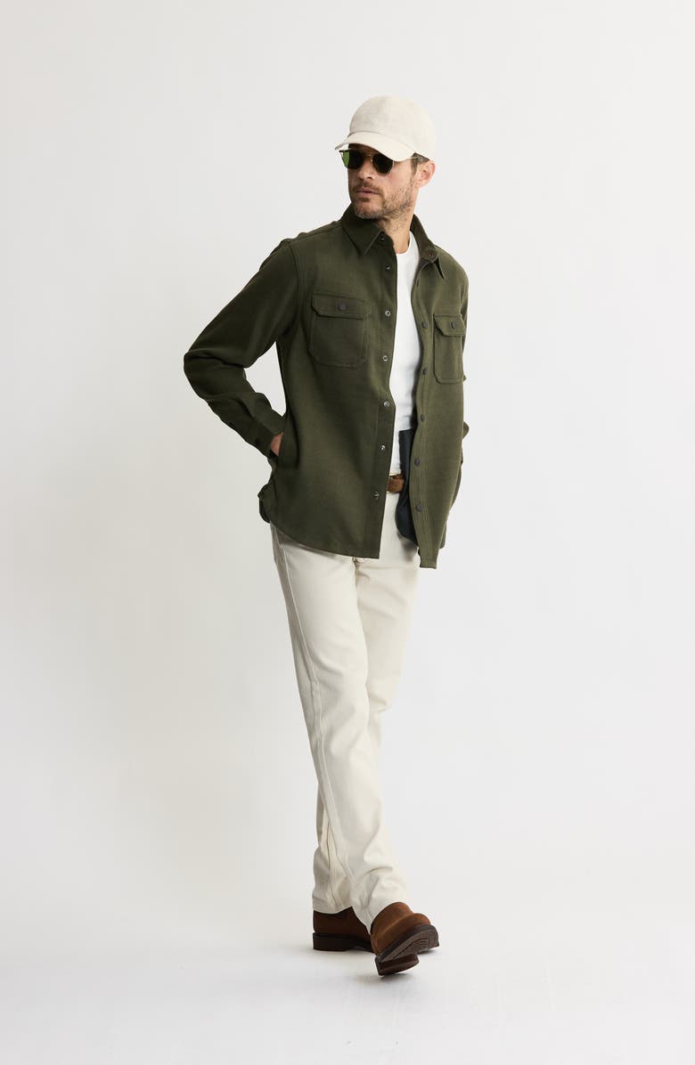 JACHS Brushed Knit Shirt Jacket, Alternate, color, Olive