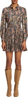 Cinq à Sept Reynolds Rose Paisley Pleated Minidress