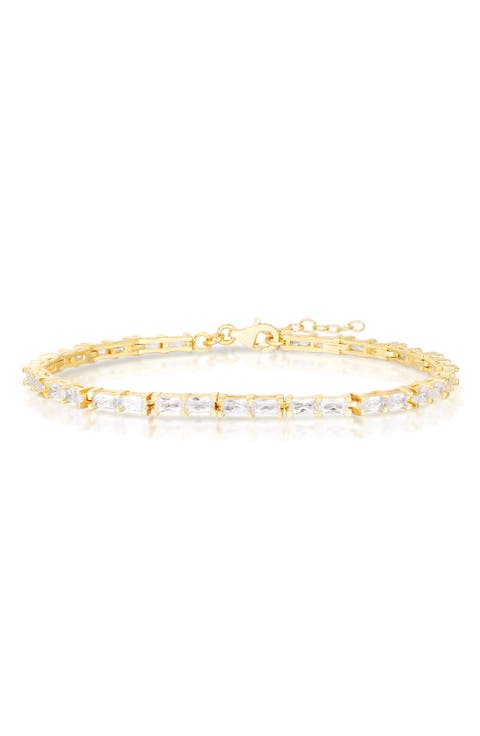 Baguette Cut Cubic Zirconia Tennis Bracelet