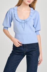 WAYF Paulina Puff Sleeve Sweater