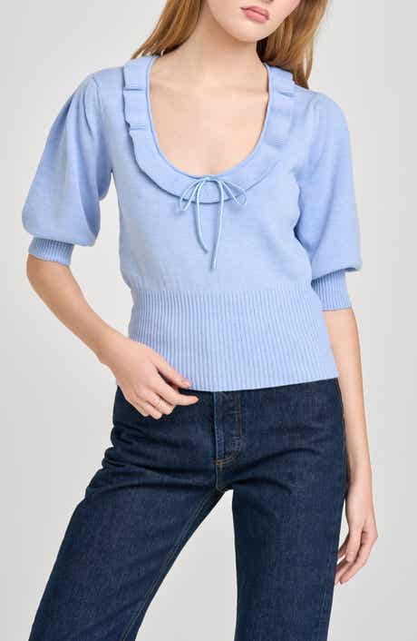 WAYF Paulina Puff Sleeve Sweater