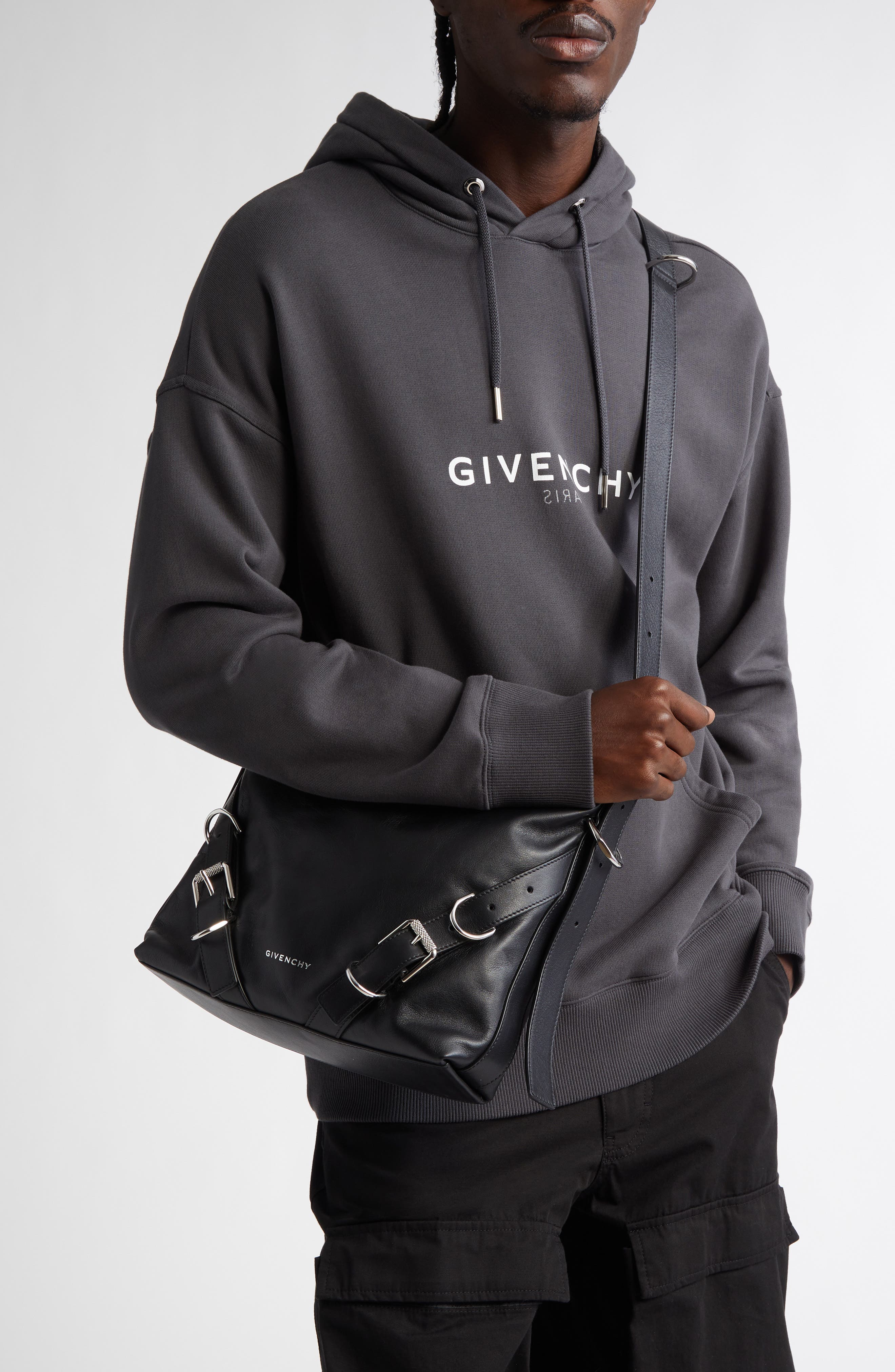 Givenchy Voyou Leather Crossbody Bag, Alternate, color, 