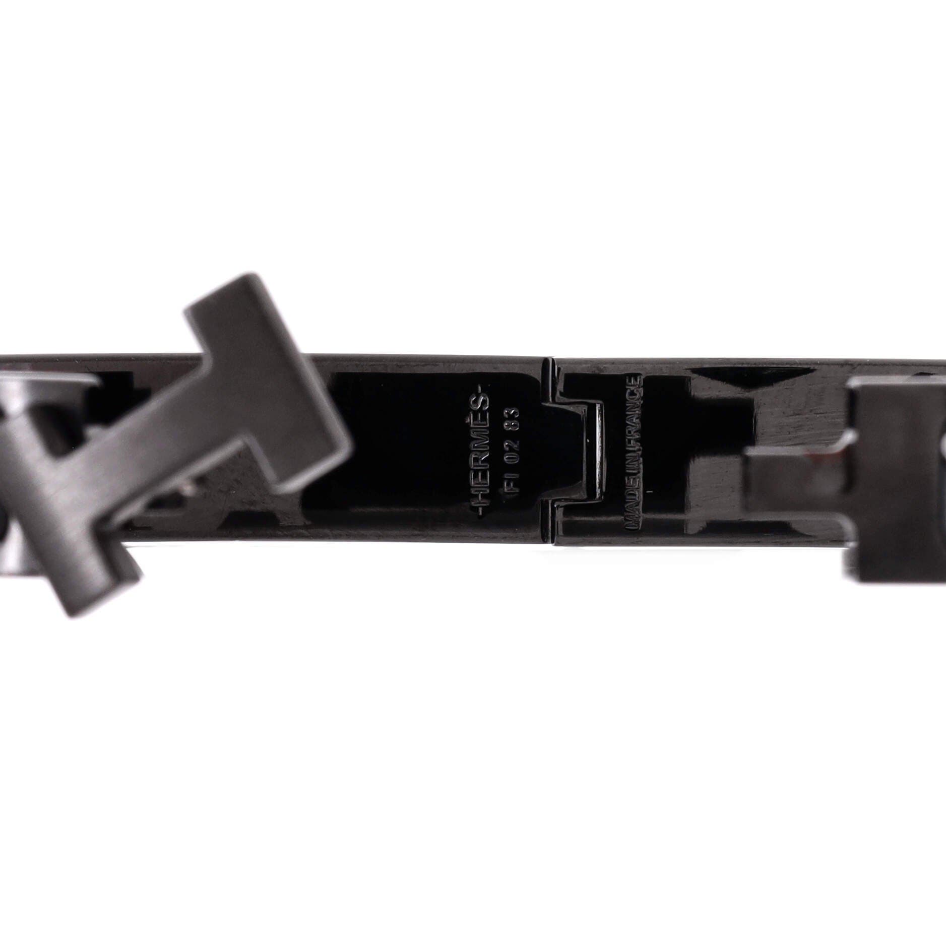 Pre-Owned Hermes So Black Clic HH Bracelet Printed Enamel with Brushed Hardware Narrow, Alternate, color, Black