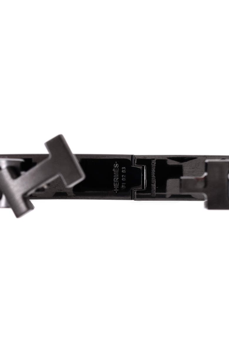 Pre-Owned Hermes So Black Clic HH Bracelet Printed Enamel with Brushed Hardware Narrow, Alternate, color, Black