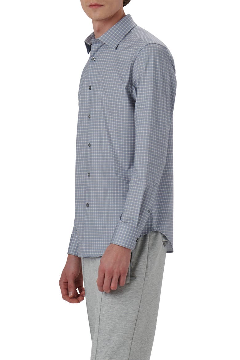 James OoohCotton® Check Print Button-Up Shirt, Alternate, color, CEMENT