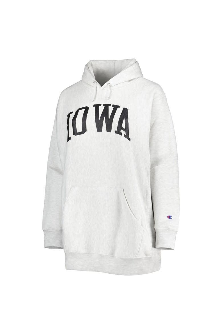 Men's Champion Heathered Gray Iowa Hawkeyes Big & Tall Reverse Weave Fleece Pullover Hoodie Sweatshirt, Alternate, color, Heather Gray