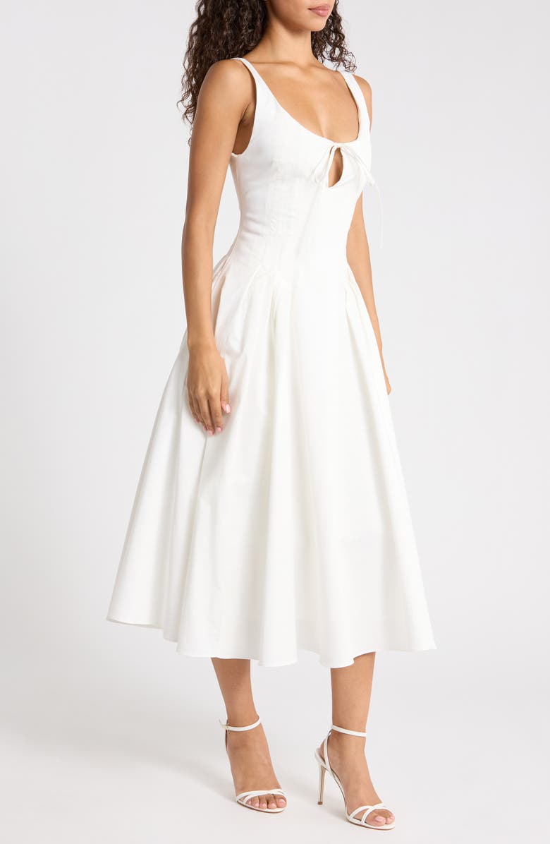 HOUSE OF CB Alira Keyhole Cotton Dress, Alternate, color, White
