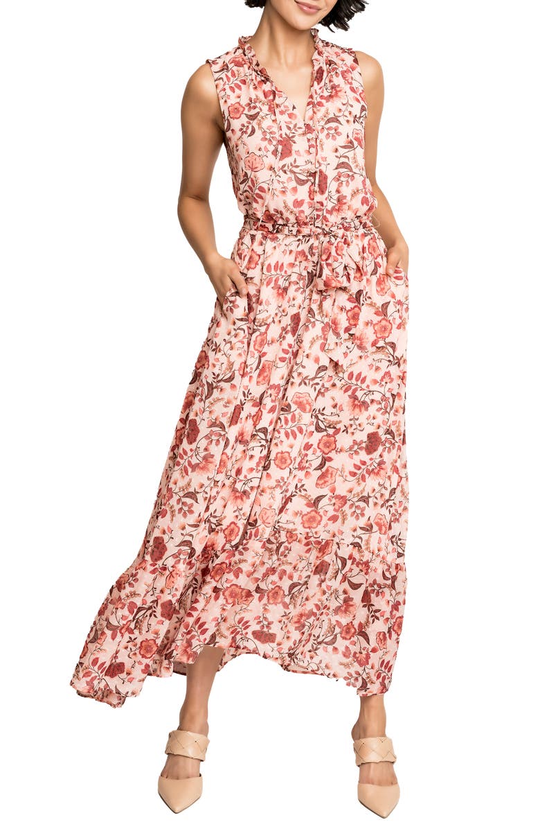 GIBSONLOOK Lindsey Floral Ruffle Maxi Dress, Main, color, 