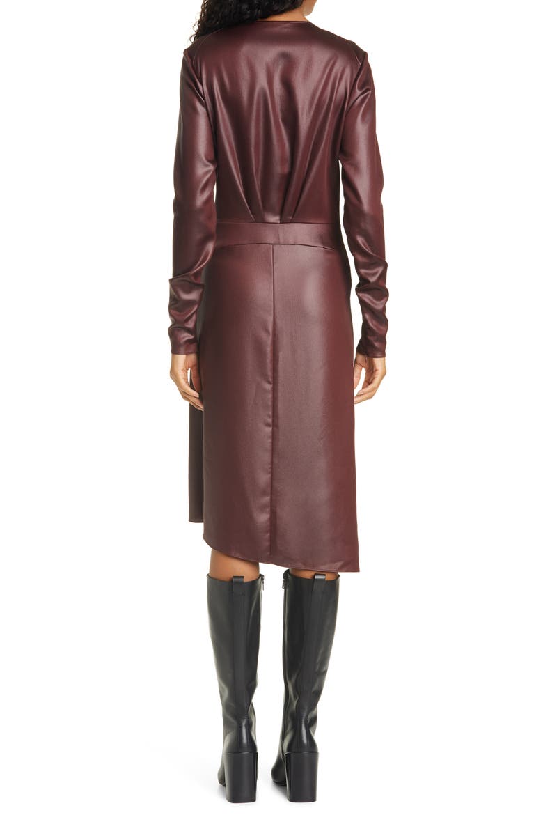 McKenzie Faux Leather Dress, Alternate, color, BURGUNDY