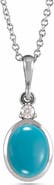 ALLUREZ Oval Natural Onyx & Diamond Pendant Necklace 14K 2.03ct