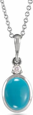 ALLUREZ Oval Natural Onyx & Diamond Pendant Necklace 14K 2.03ct