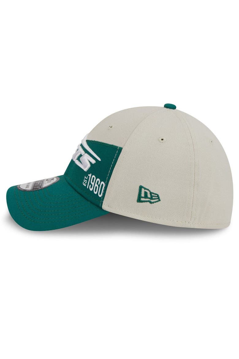 Men's New Era Cream/Kelly Green New York Jets 2023 Sideline Historic 39THIRTY Flex Hat, Alternate, color, Cream