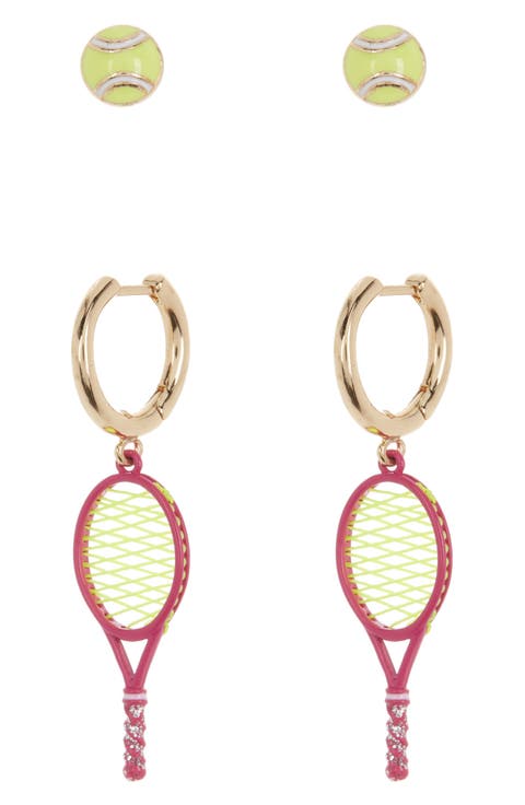 Tennis Mismatched Enamel Earrings