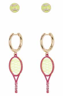 BaubleBar Tennis Mismatched Enamel Earrings
