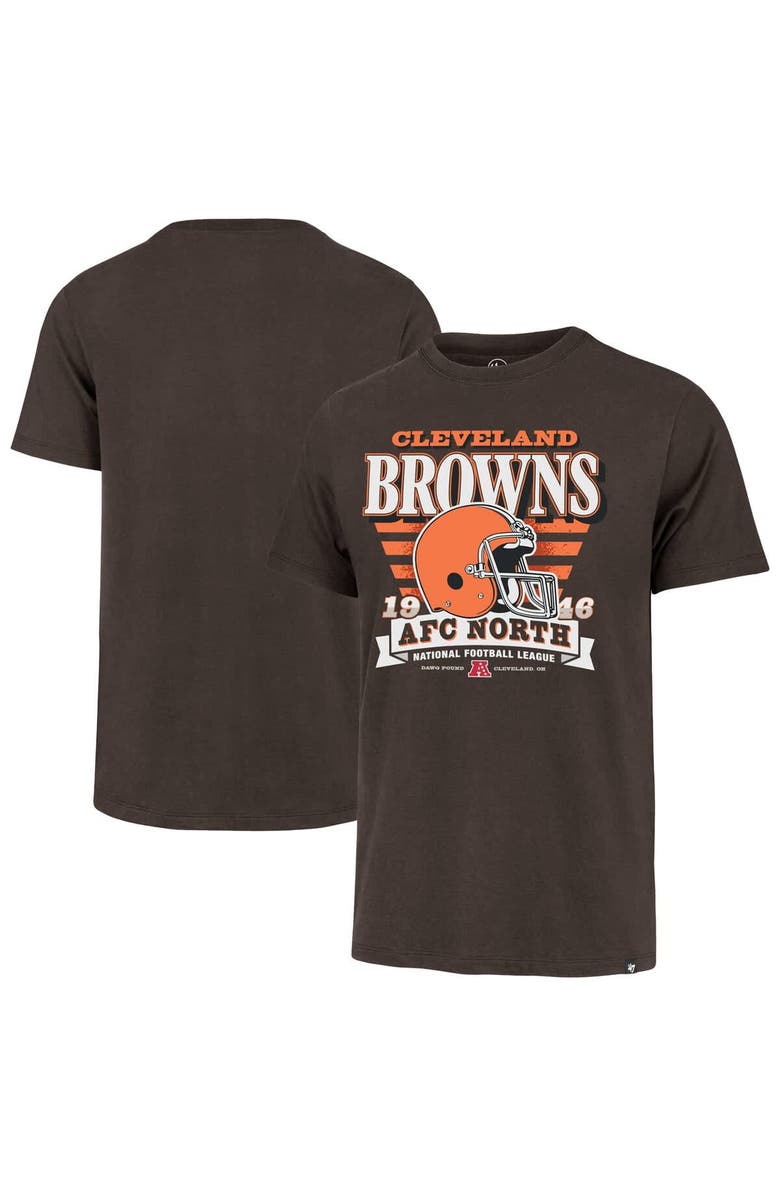 '47 Men's '47 Brown Cleveland Browns Stripe Splash Franklin Throwback T-Shirt, Main, color, Brown
