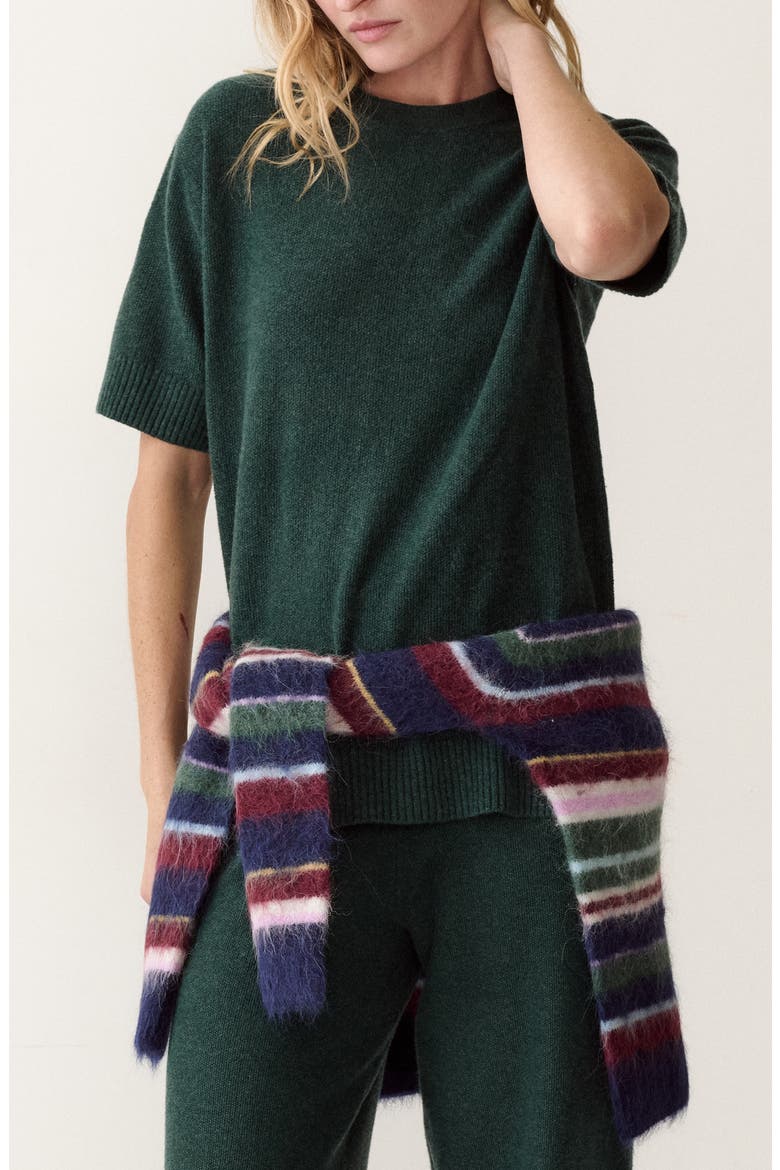 Chalet Short Sleeve Sweater, Main, color, PINE