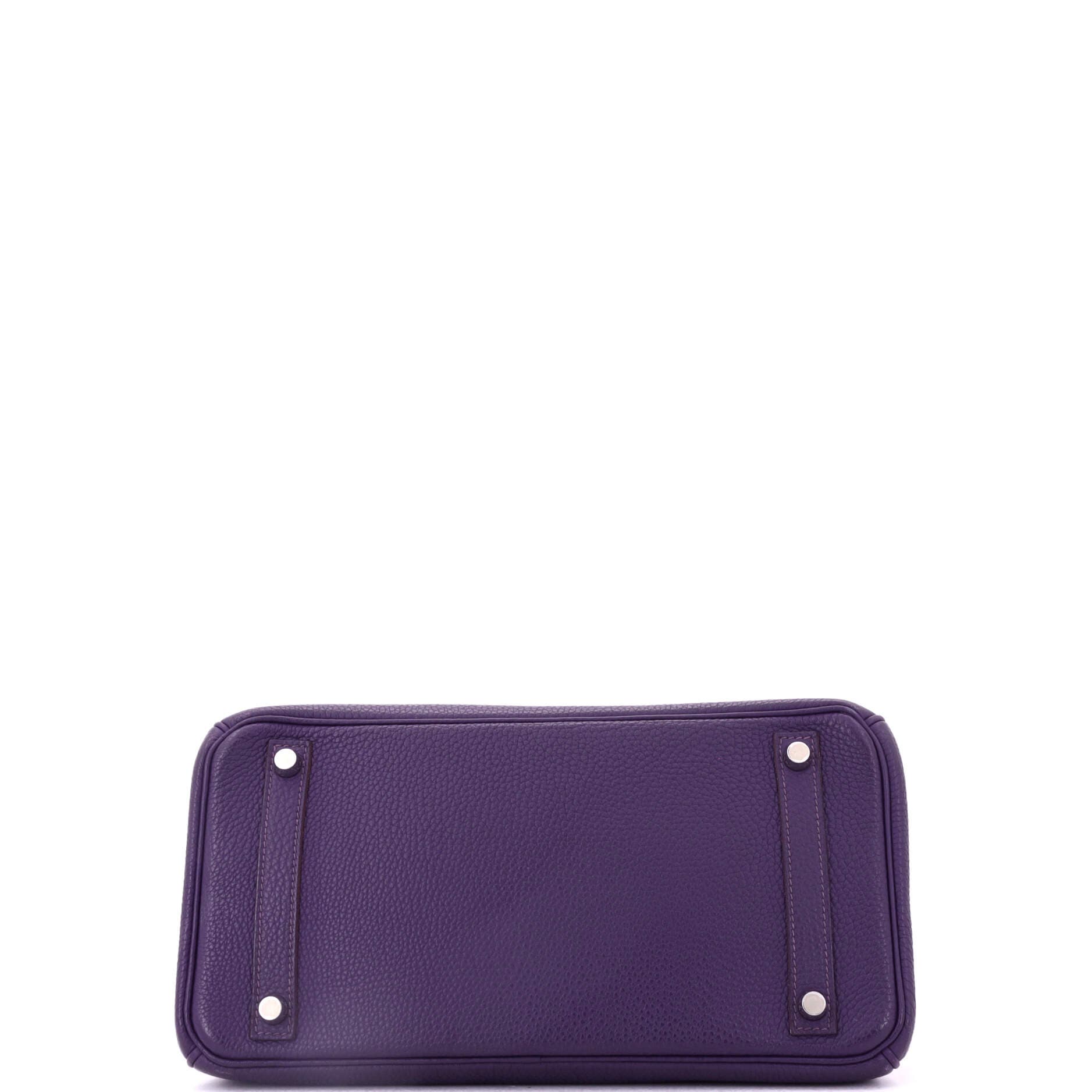 Pre-Owned Hermes Birkin Handbag Purple Togo with Palladium Hardware 30, Alternate, color, 