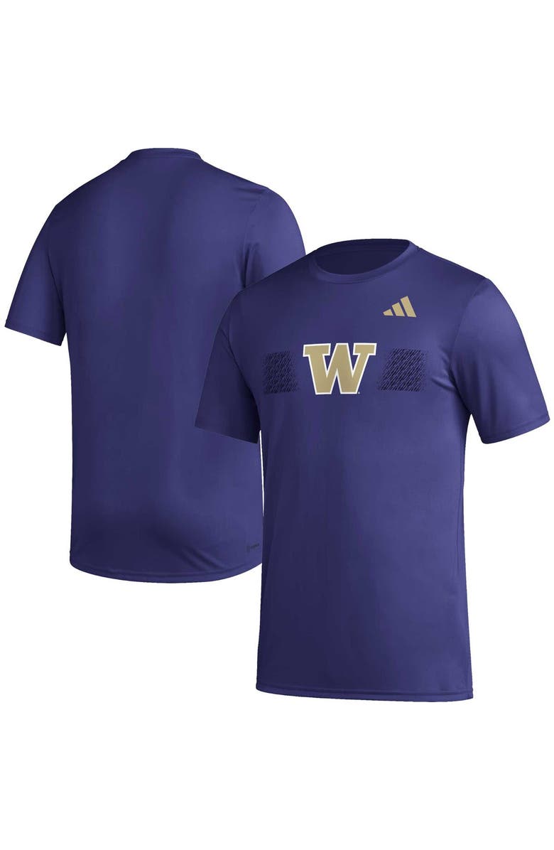 adidas Men's adidas Purple Washington Huskies Pregame AEROREADY T-Shirt, Main, color, 