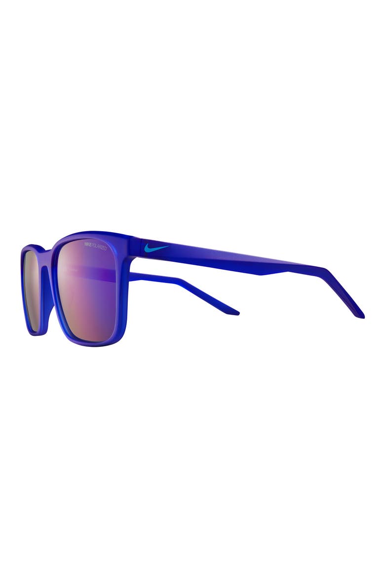 Rave 57mm Polarized Square Sunglasses, Alternate, color, MATTE BLUE/POLAR FL
