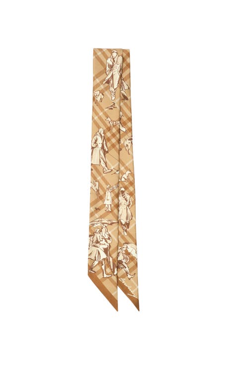 Skinny Check Mates Silk Scarf