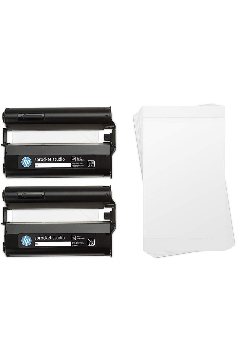 HP Photo Paper and Cartridges Compatible with Sprocket Studio Printers, Alternate, color, White